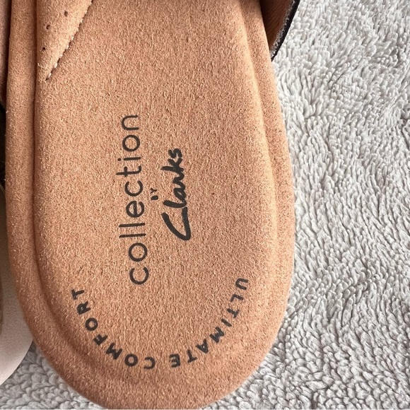 NWT Clarks Lana Beach Flatform Slip-On Platform Sandal Animal Print Black Camo - Picture 8 of 12